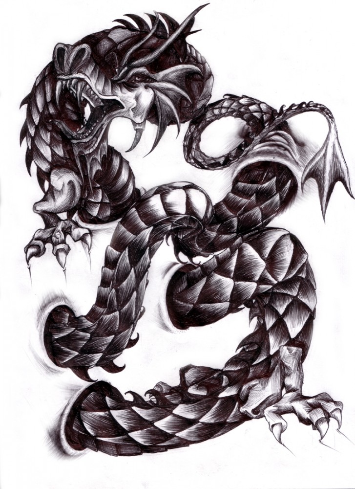 Karmaela Designs: Dragon tattoo design